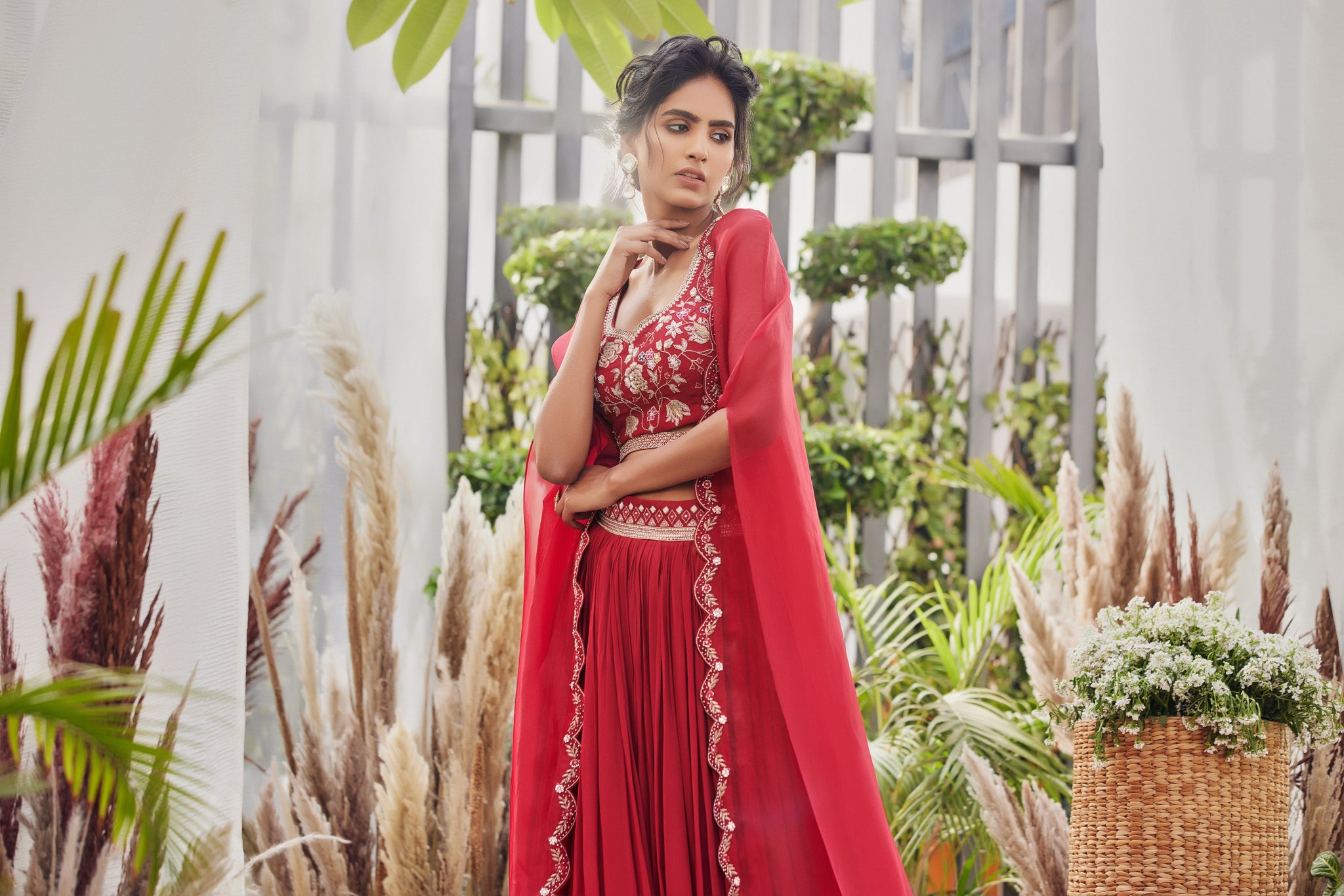 red lehenga wedding