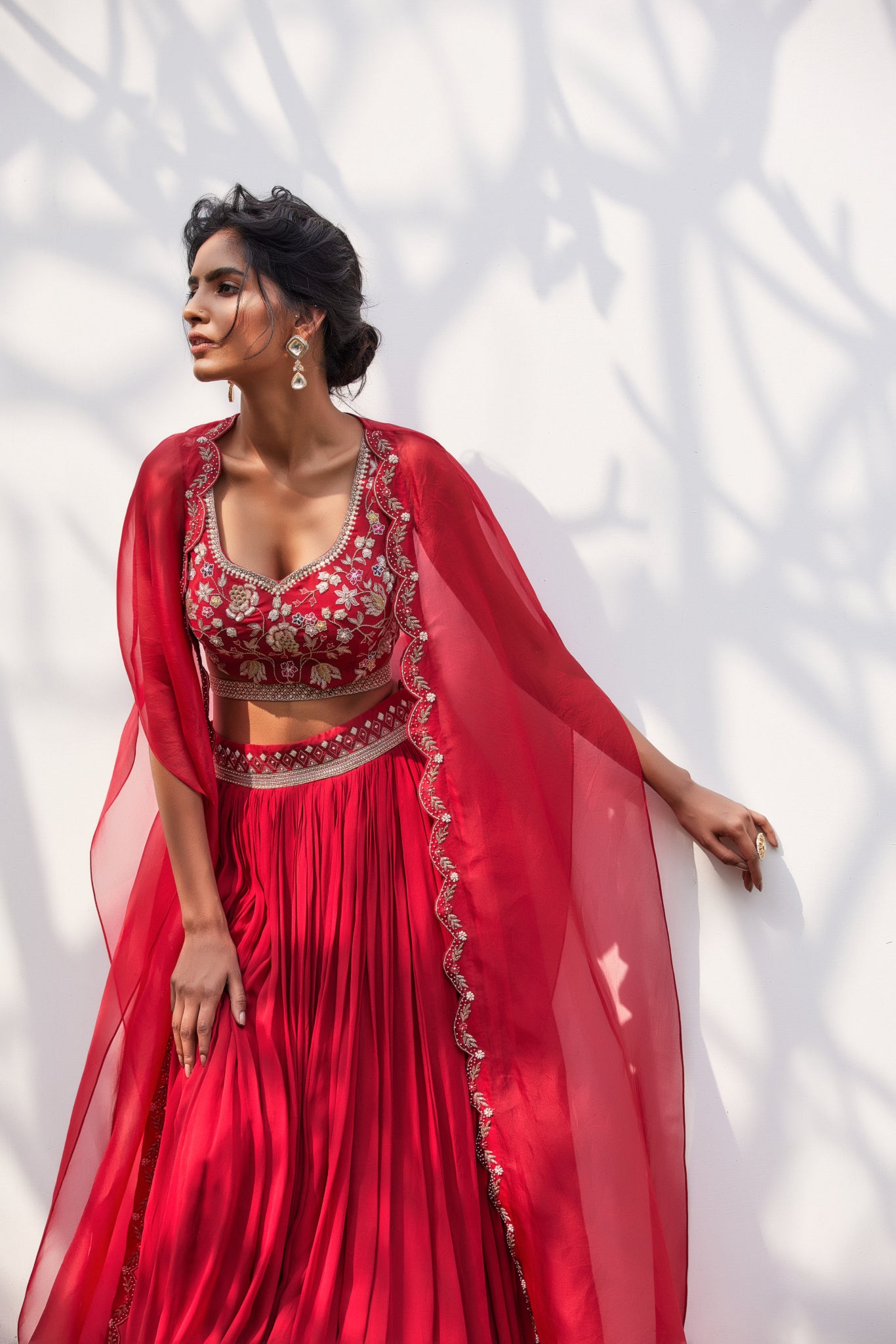 red lehenga wedding