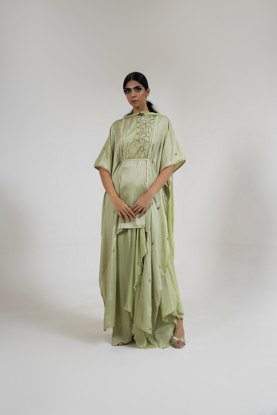 Sage Green kaftan style kurta