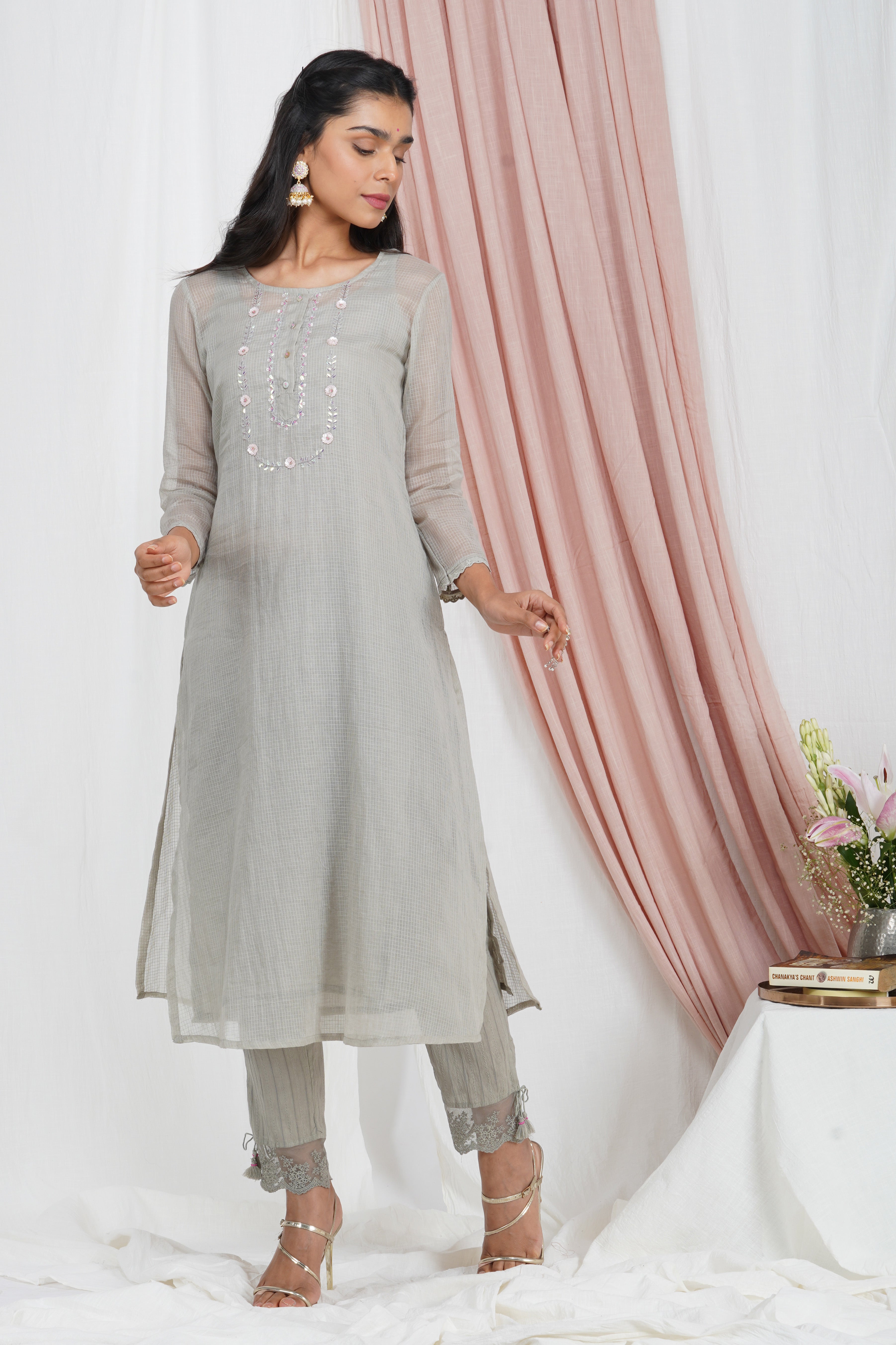 Sand Grey kurta Set