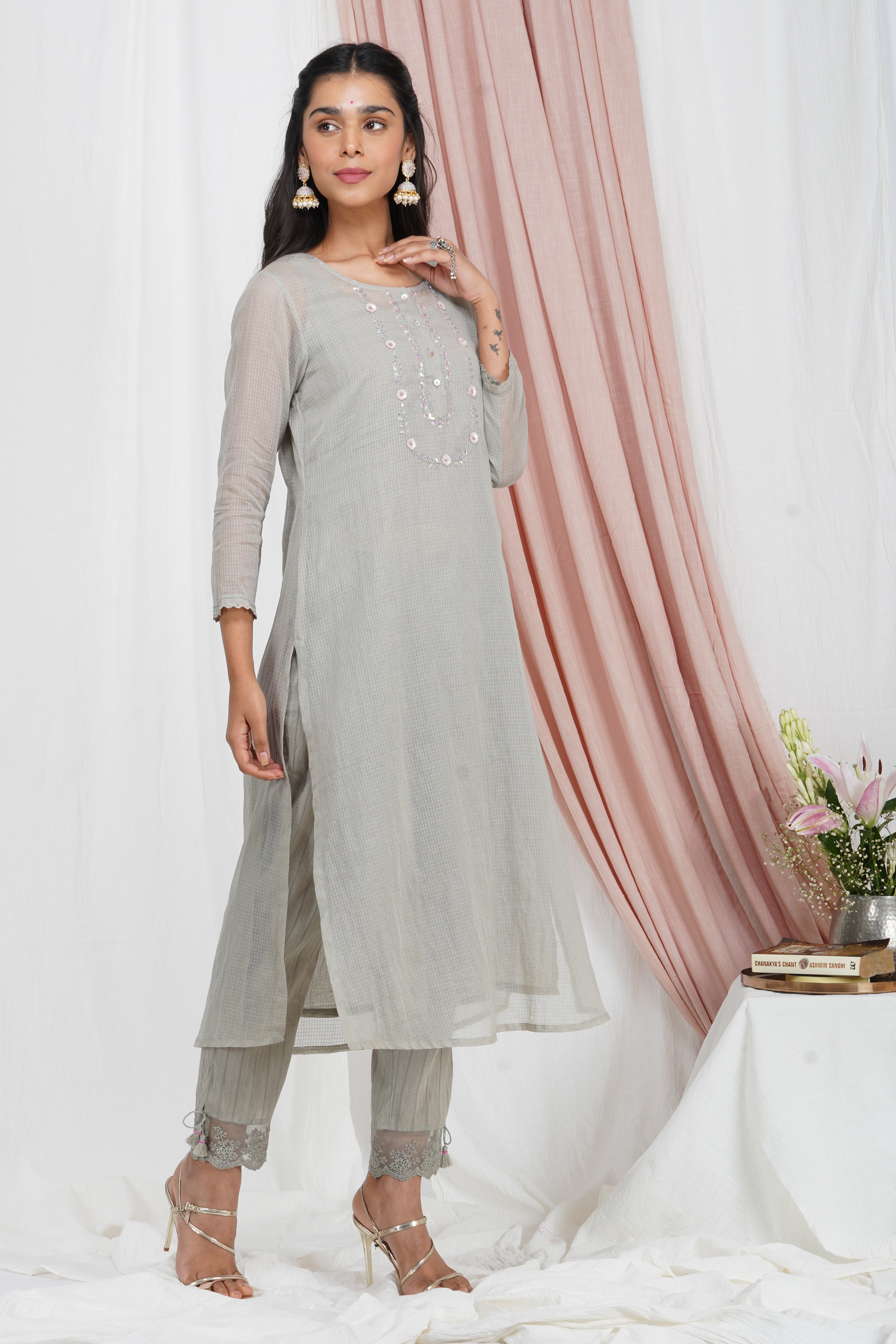 Sand Grey kurta Set