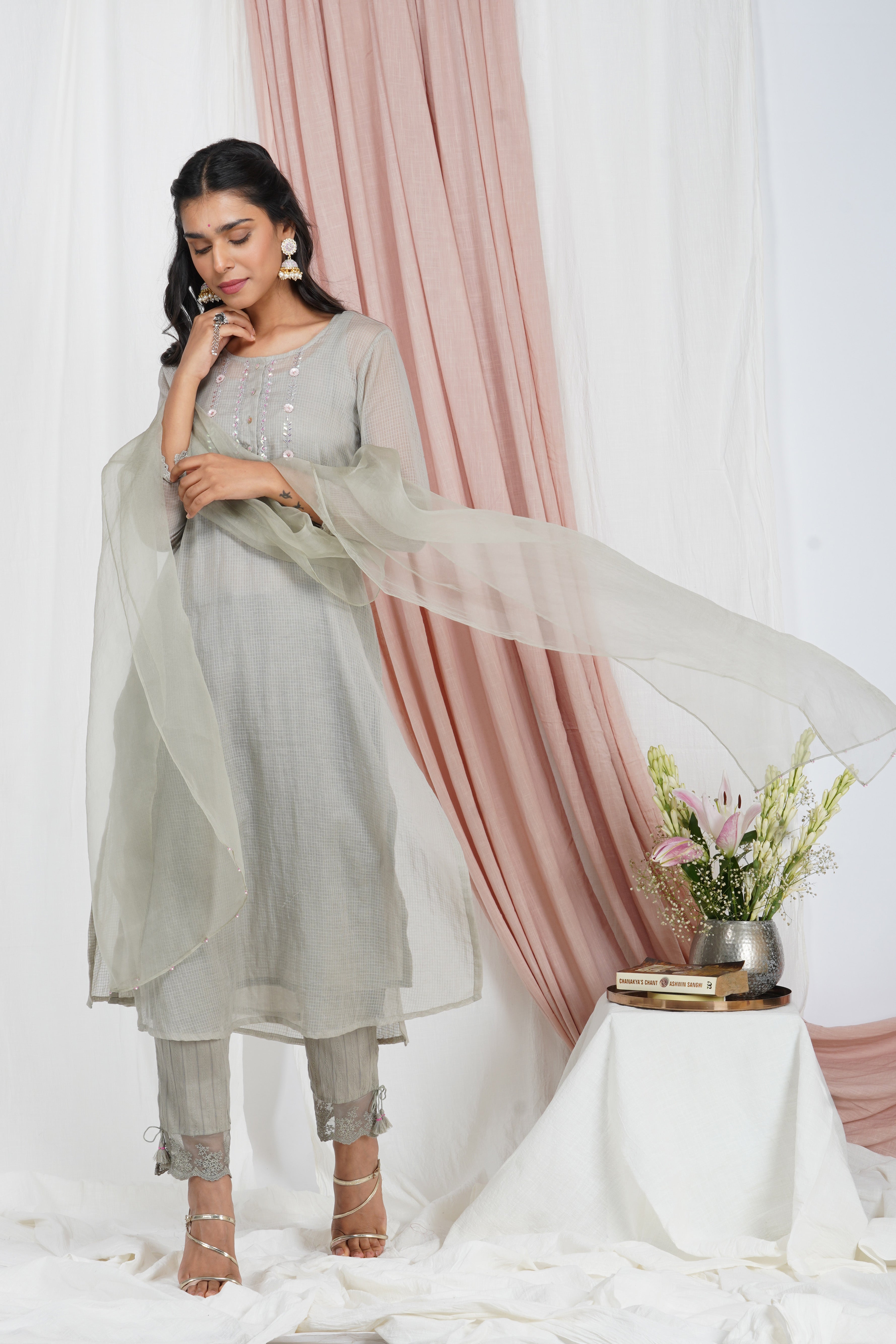 Sand Grey kurta Set