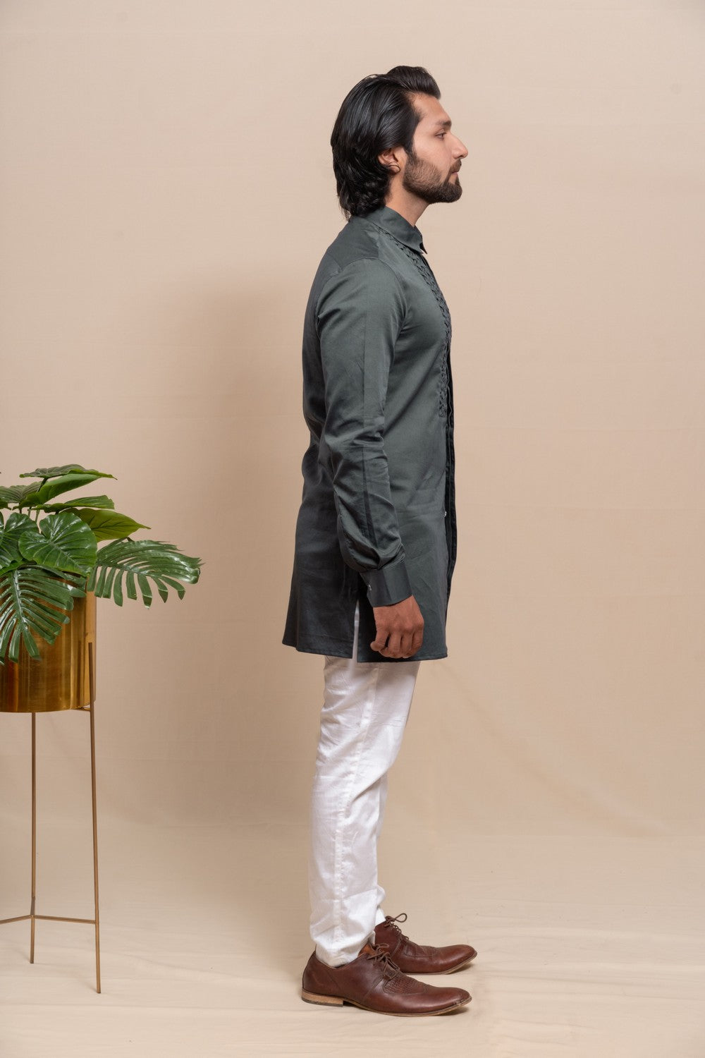 grey short kurta