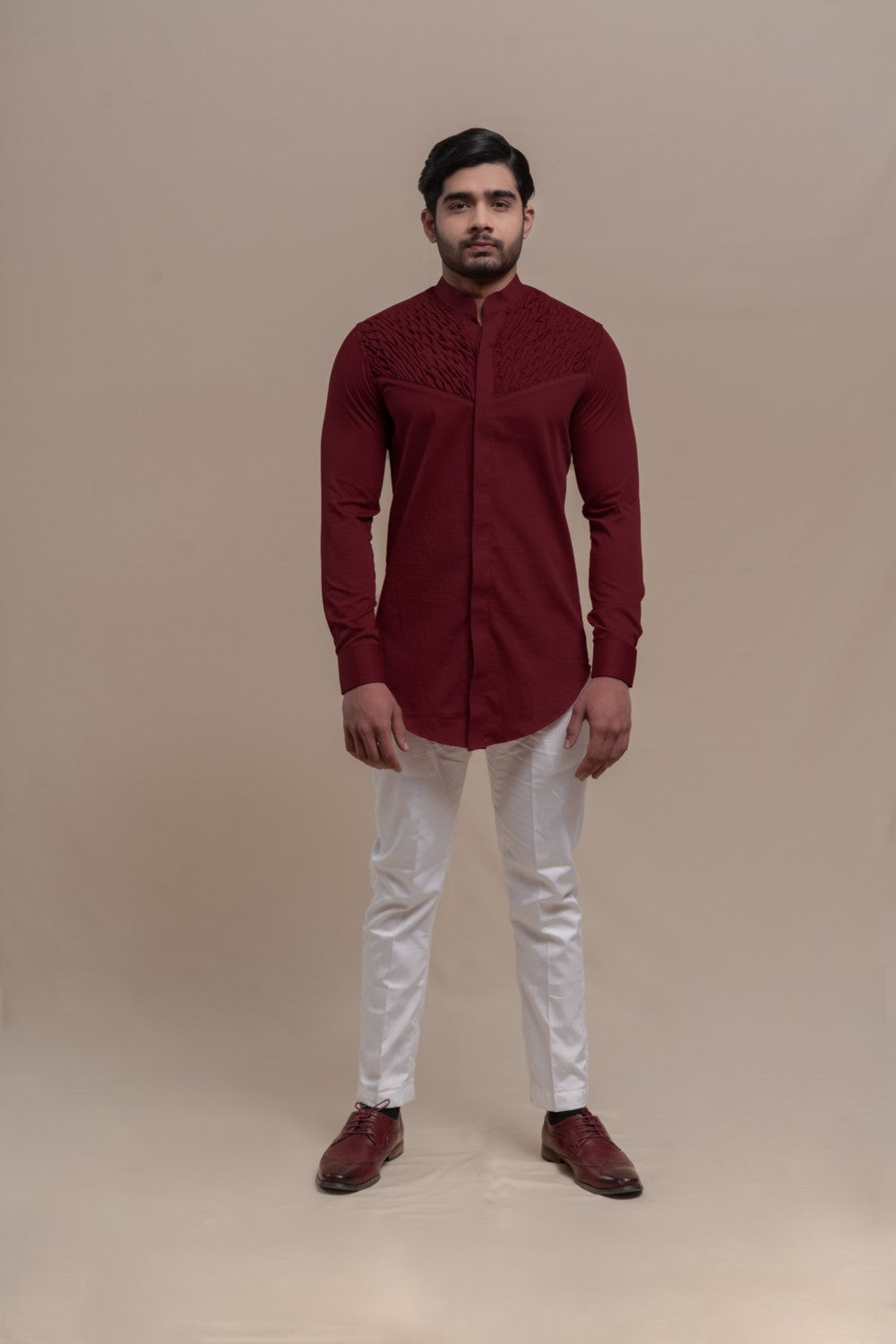 maroon short kurta