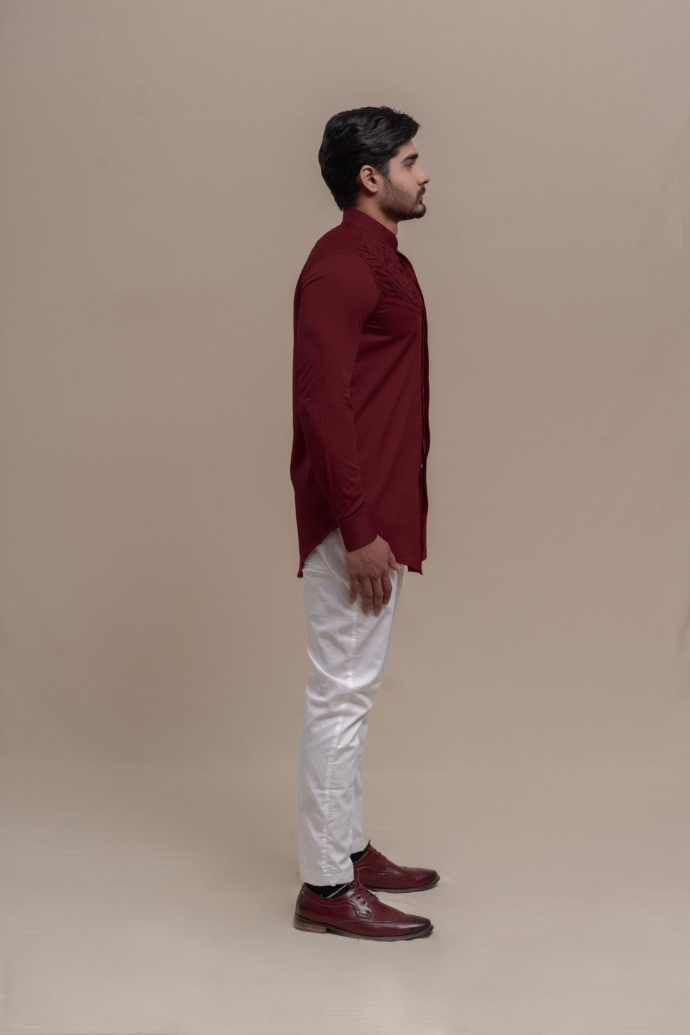 maroon short kurta