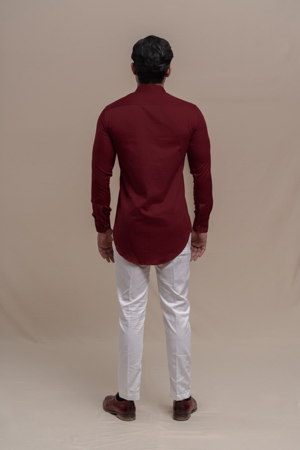 maroon short kurta