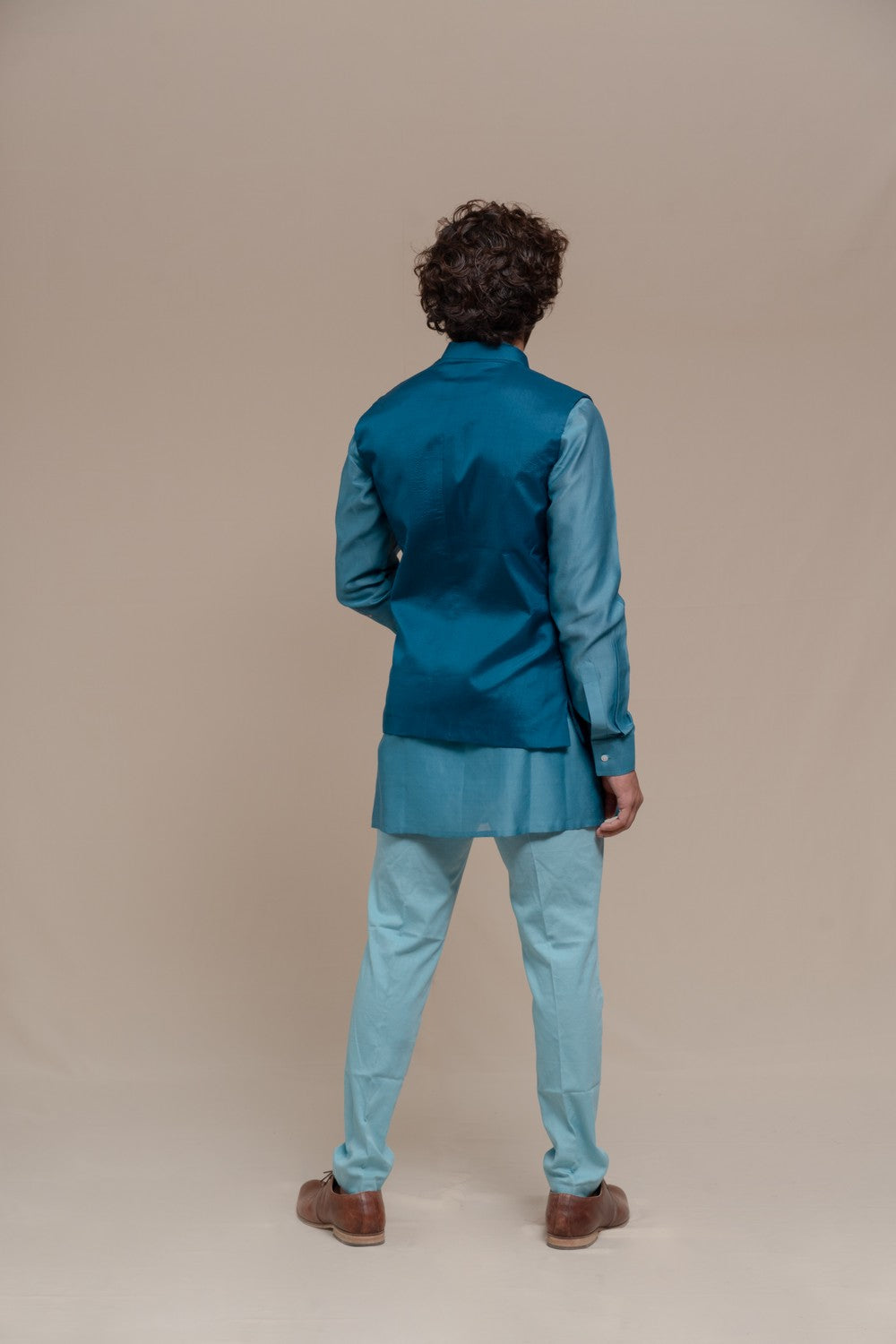 blue kurta with jacket