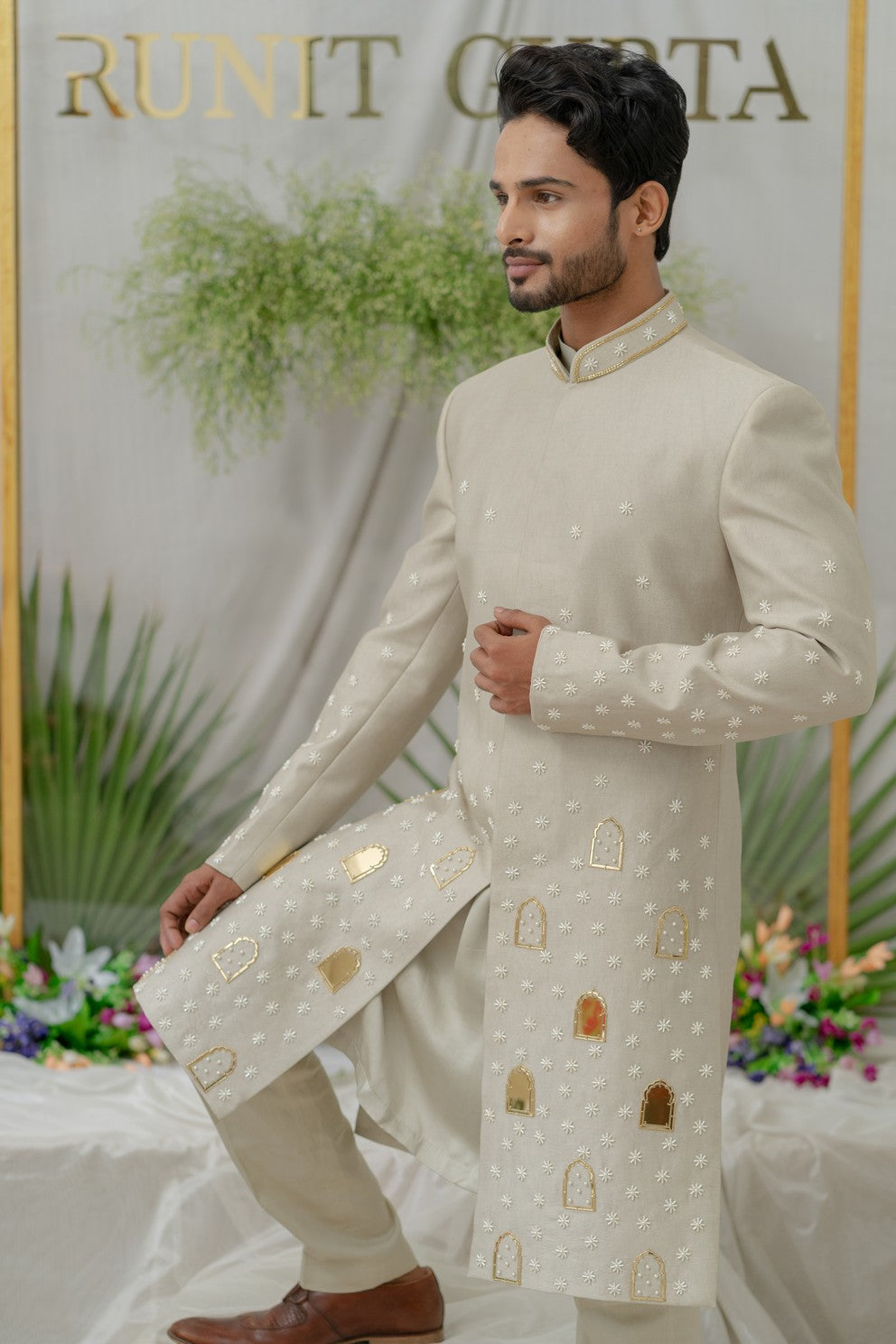 mens embroidered sherwani