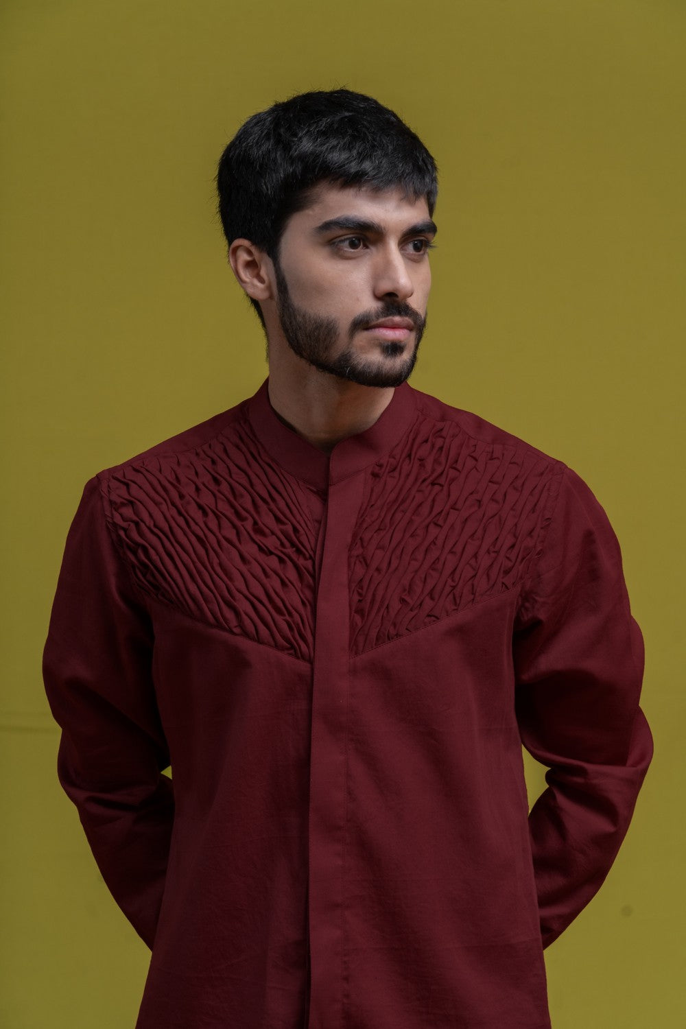 maroon short kurta