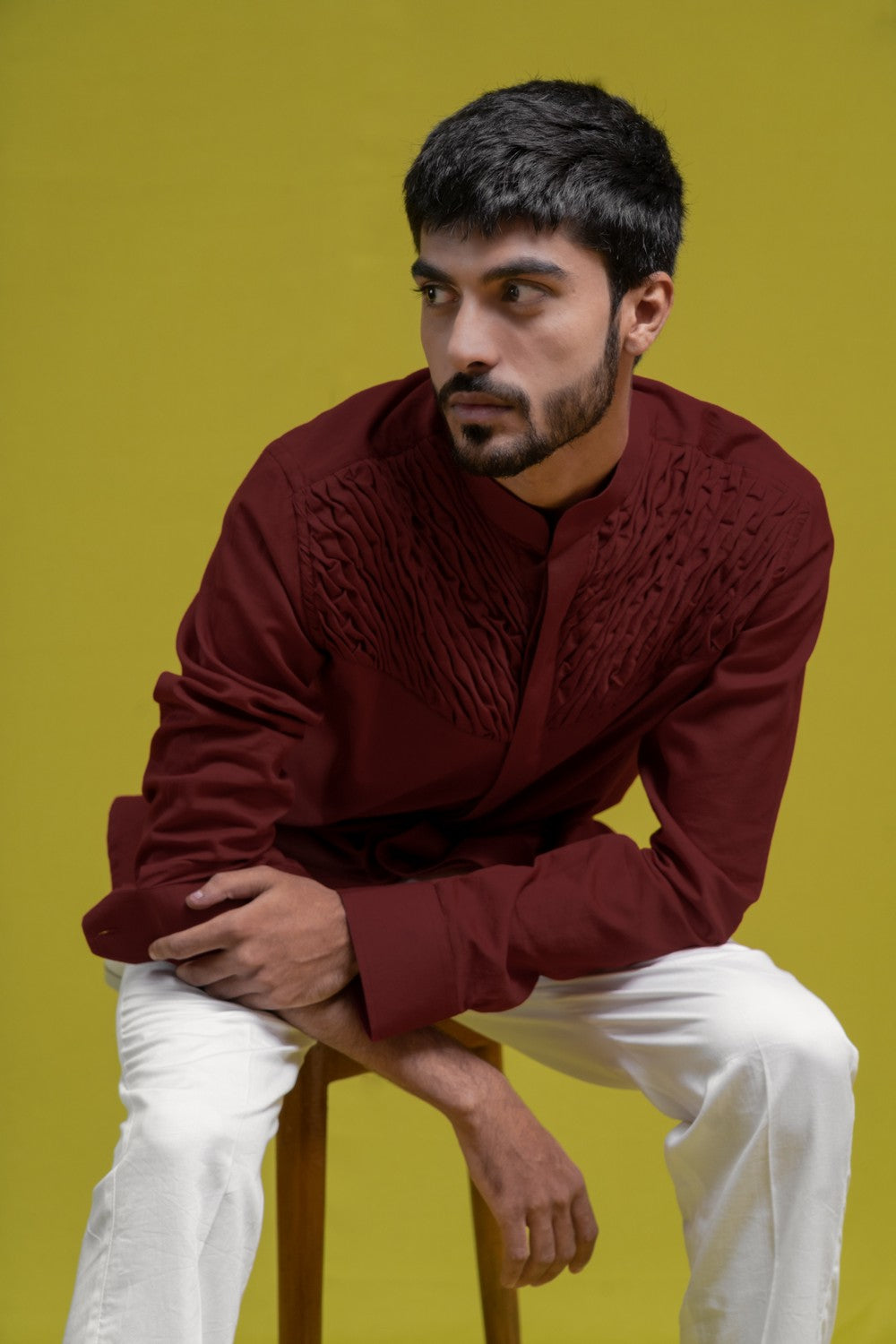 maroon short kurta