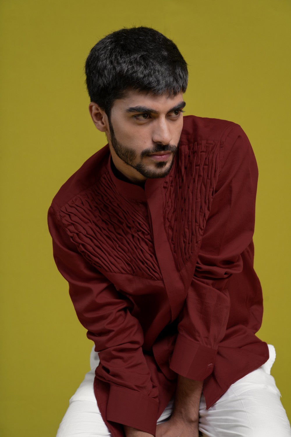 maroon short kurta