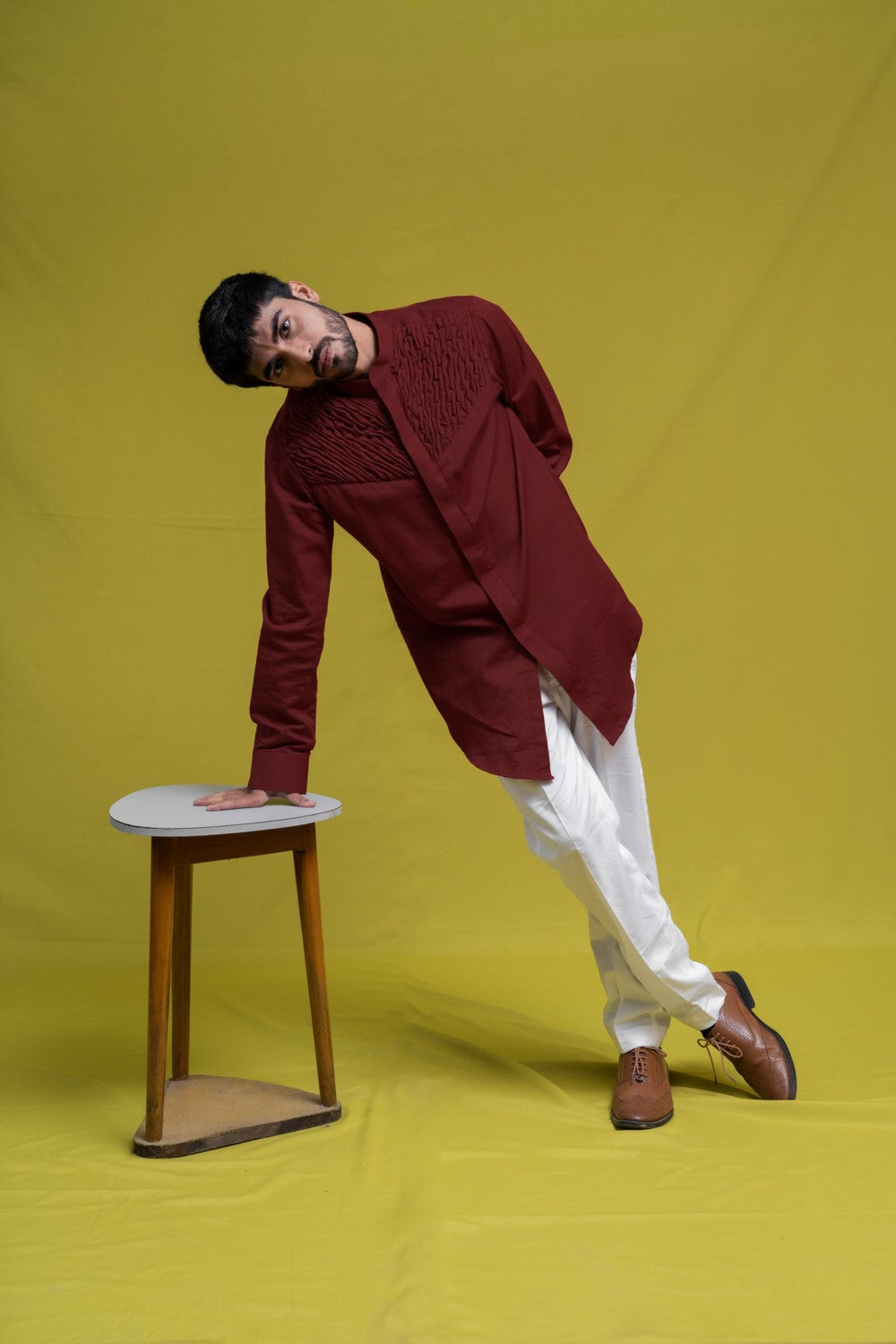 maroon short kurta