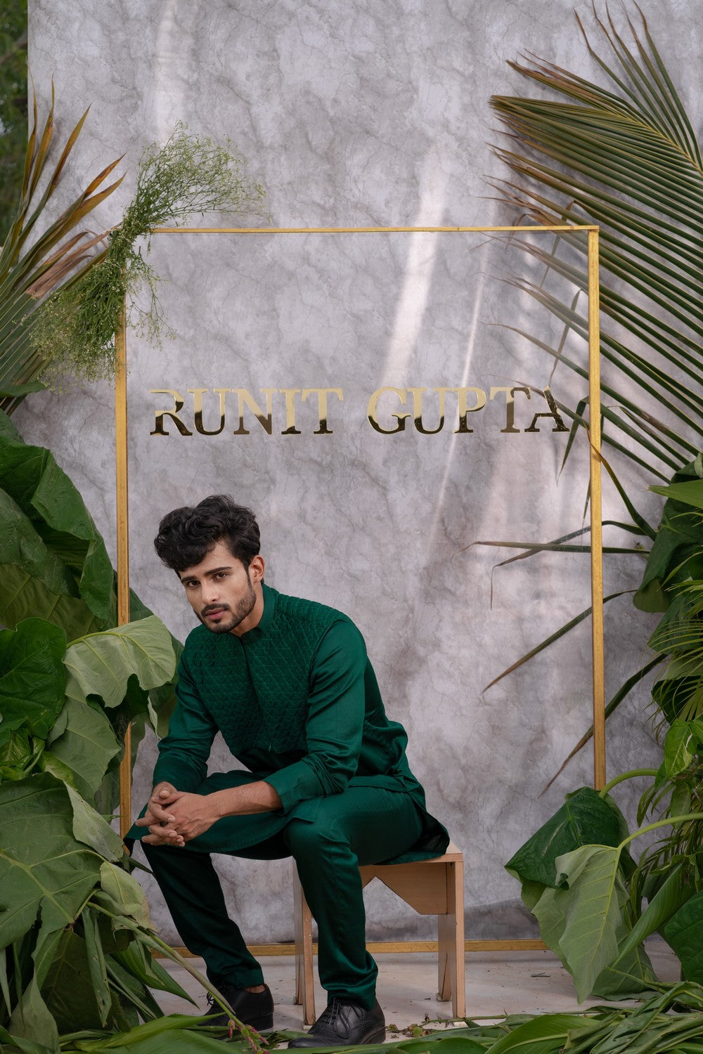 green kurta for men