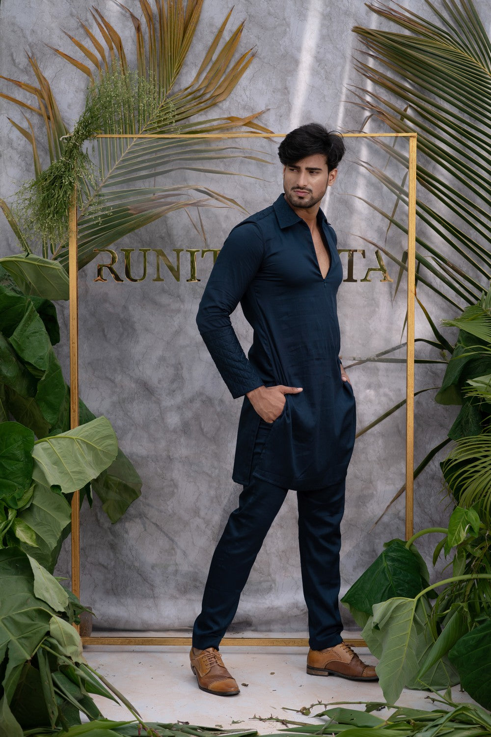 navy blue kurta