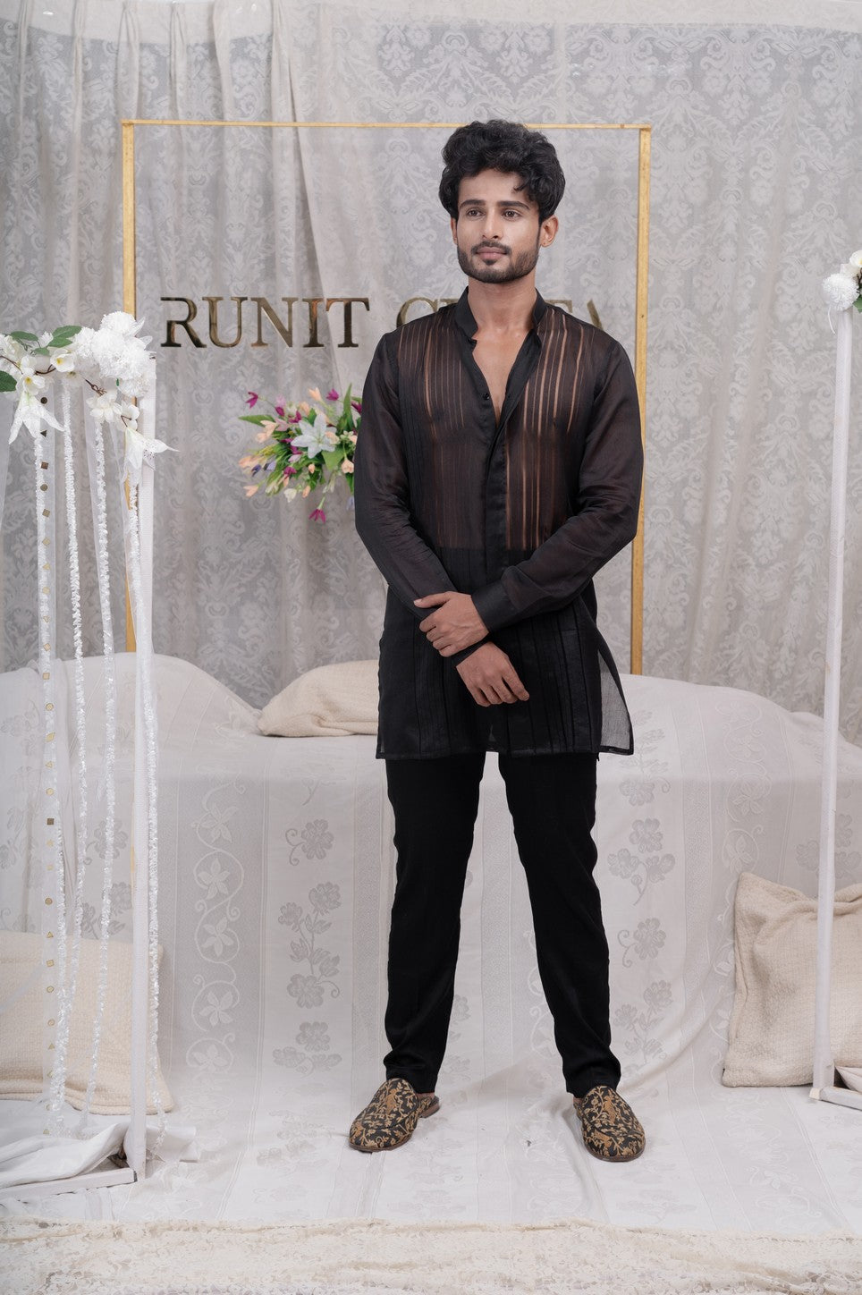 black shirt kurta