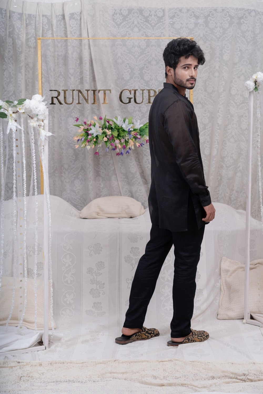 black shirt kurta