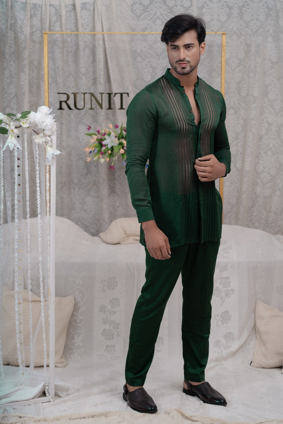 emerald green kurta