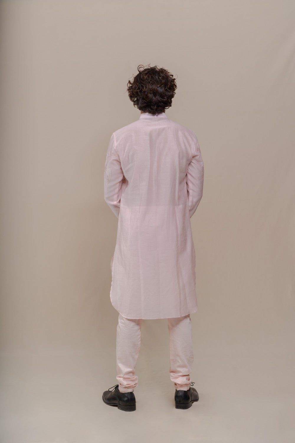 pink embroidered kurta