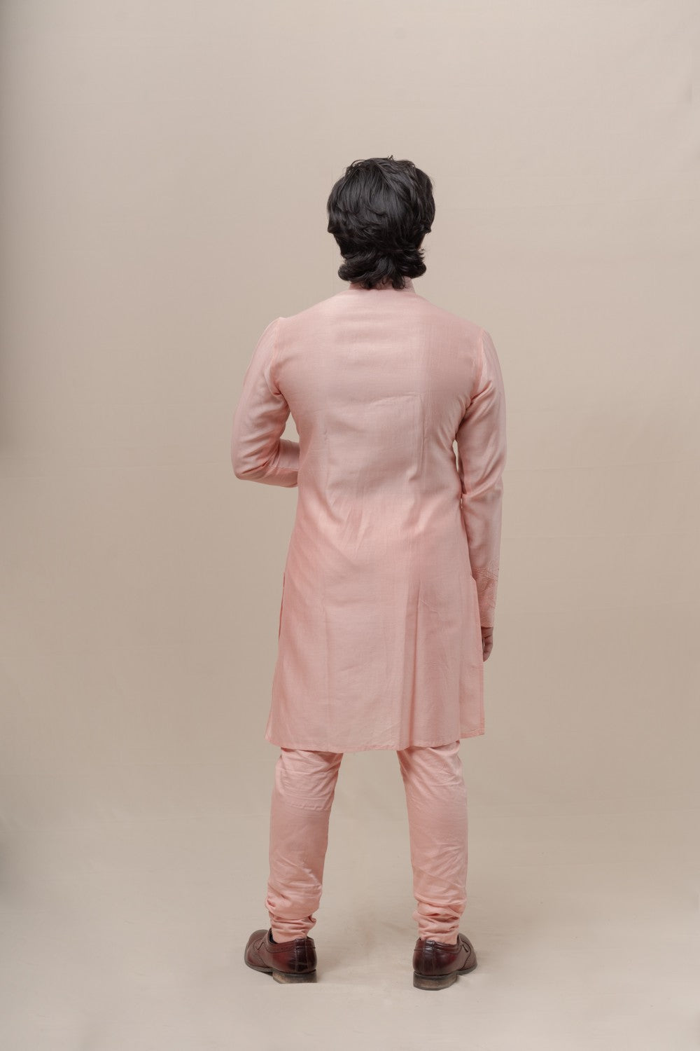 pink embroidered kurta