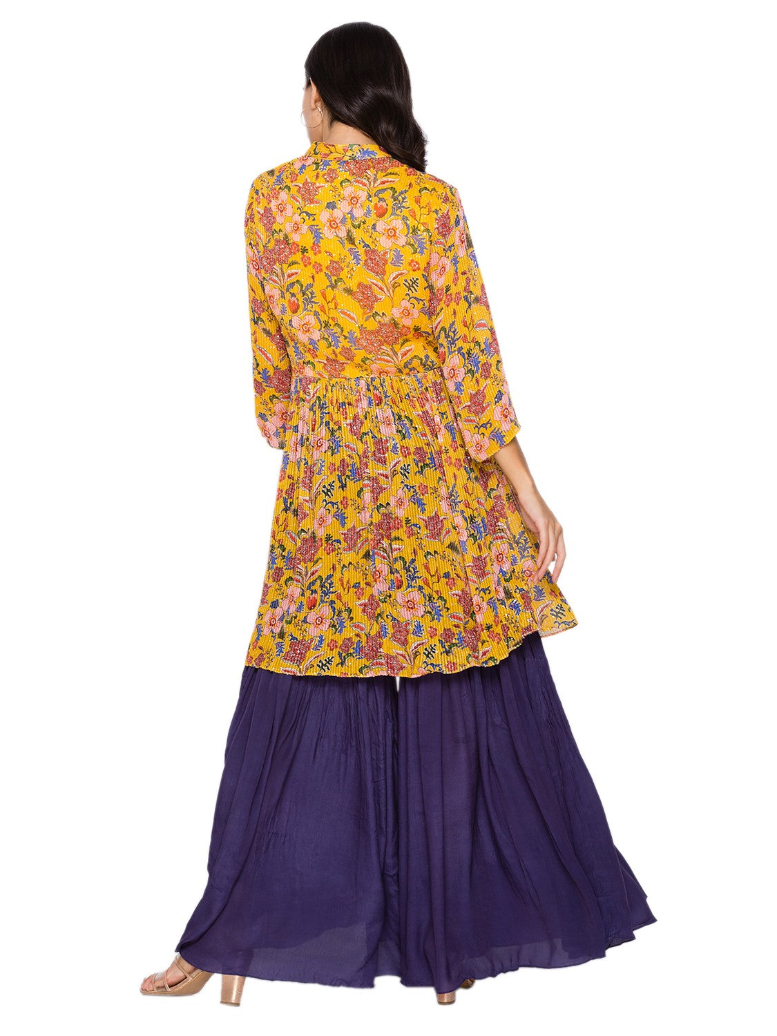 Printed top with sharara pants