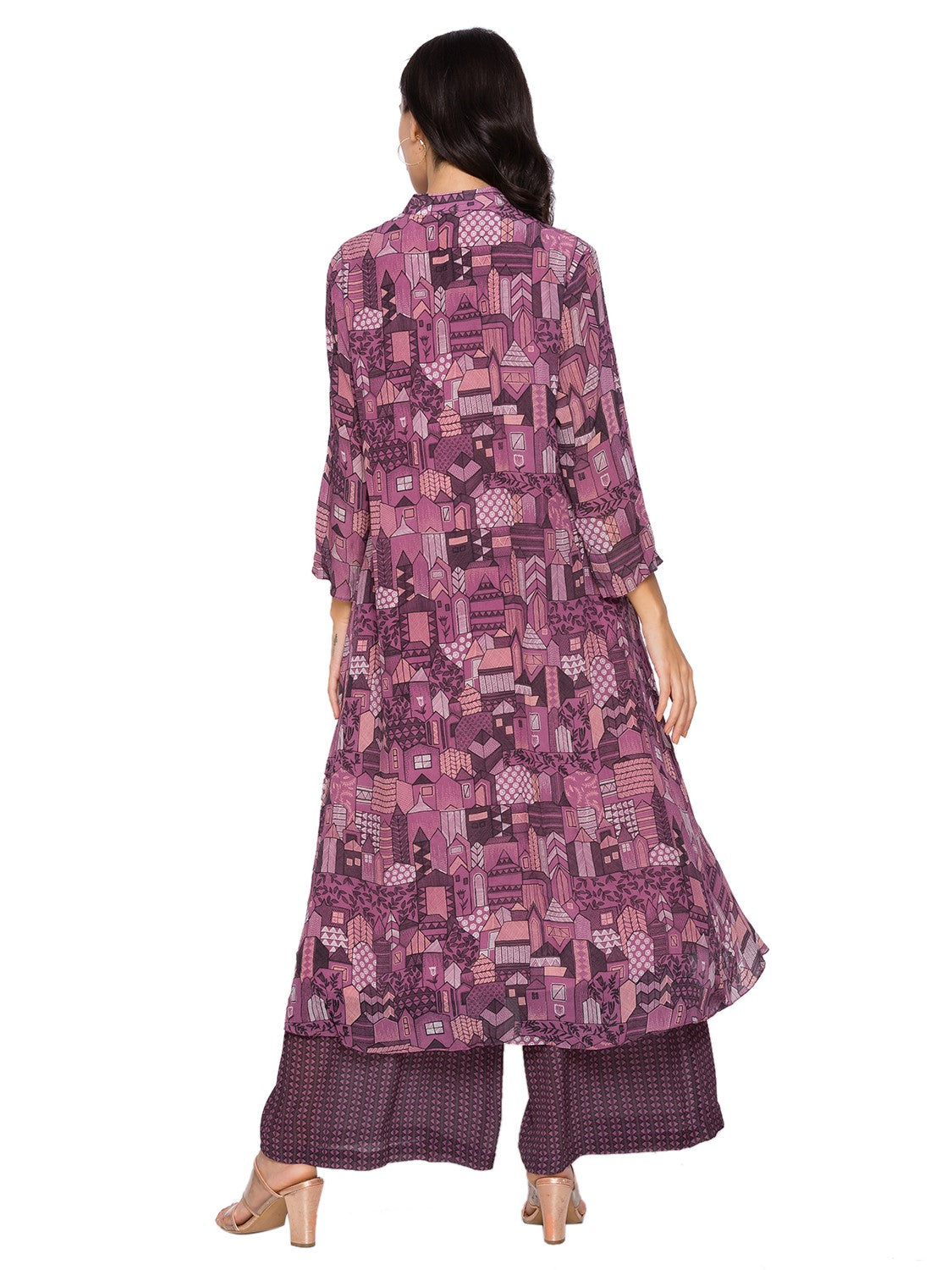 printed kurta with plazzo pants