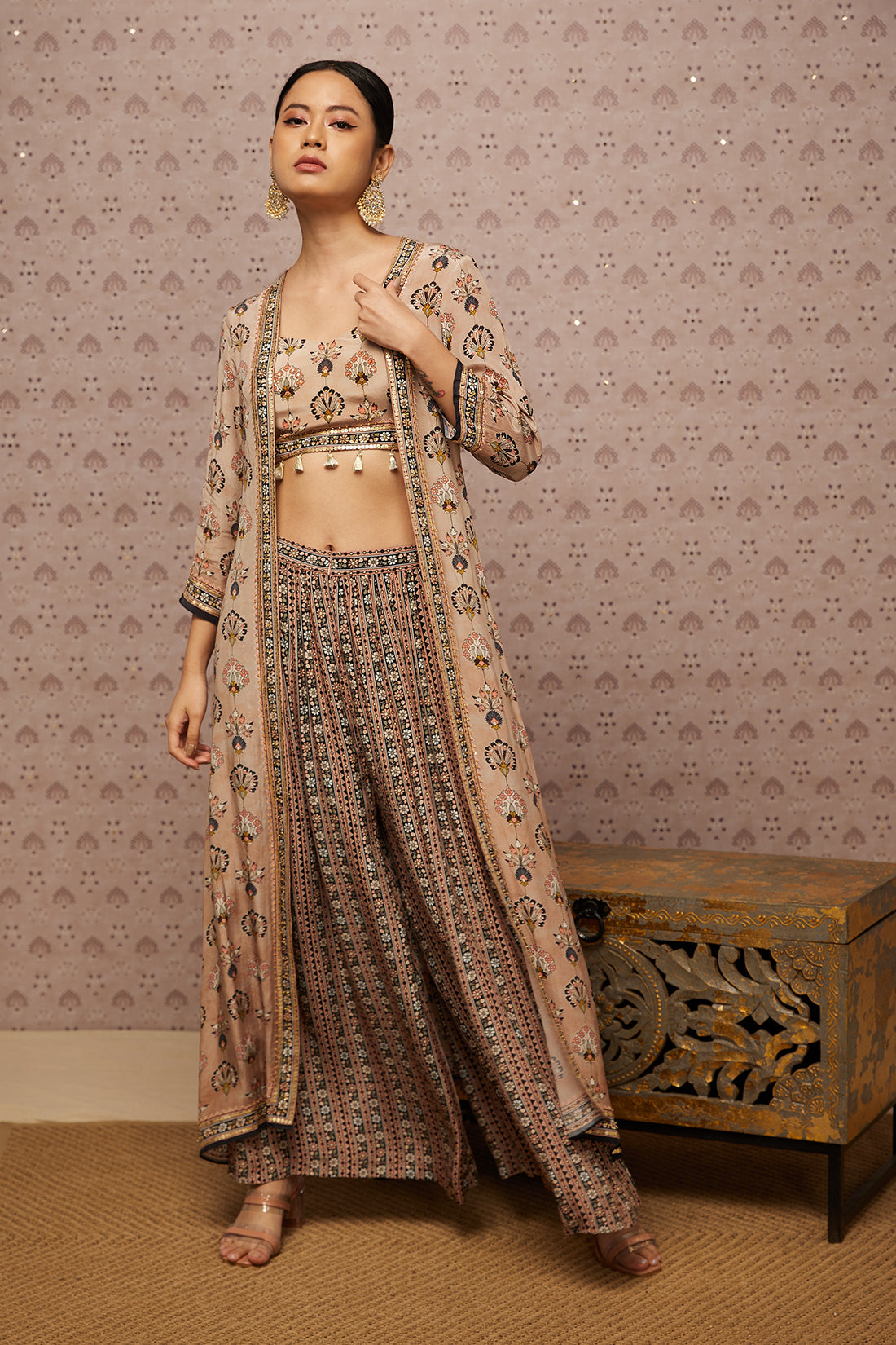 Sarouk Embroidered Co-Ord Set With Jacket