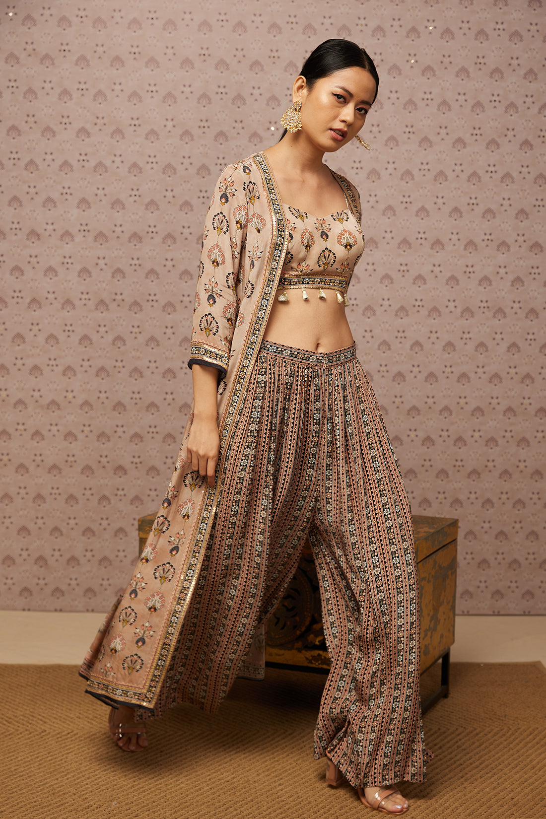 Sarouk Embroidered Co-Ord Set With Jacket