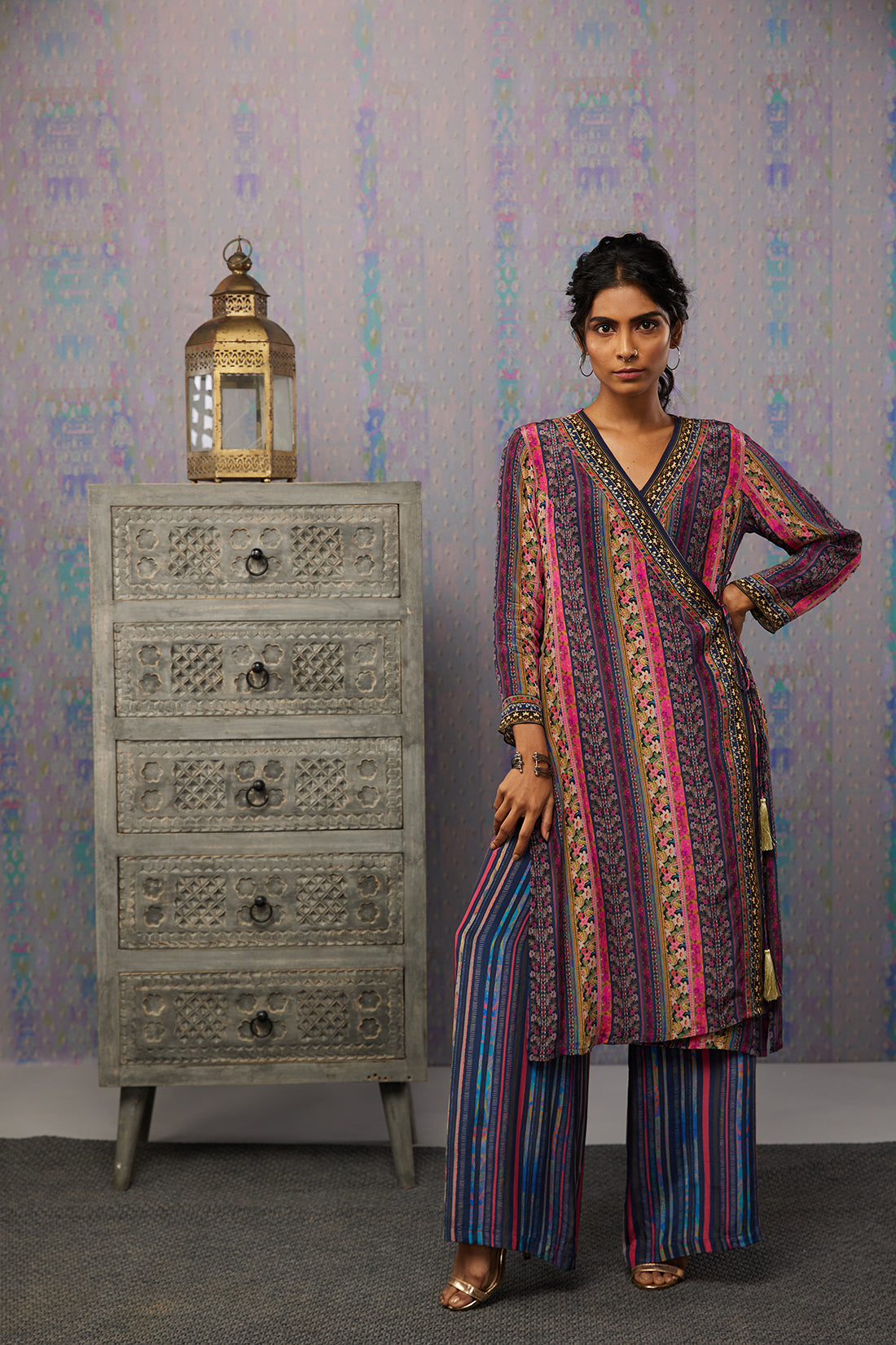 Ikaya Printed Angarkha Kurta Set