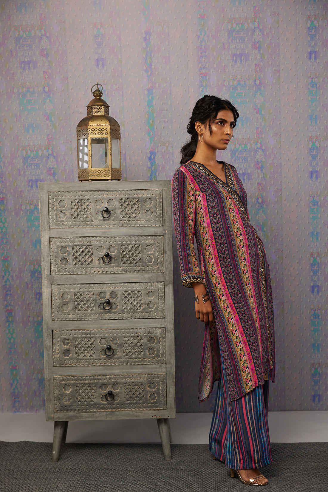 Ikaya Printed Angarkha Kurta Set