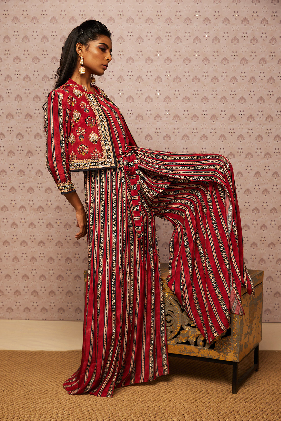 Sarouk Embroidered Jumpsuit With Jacket