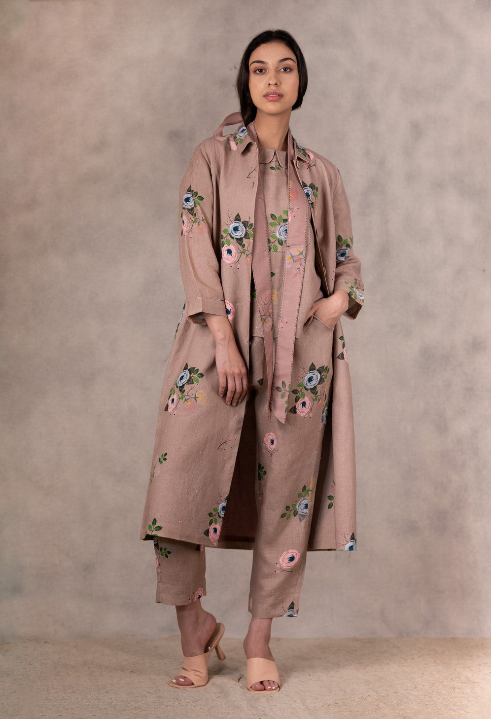 ALMOND EDEN PRINT JACKET SET