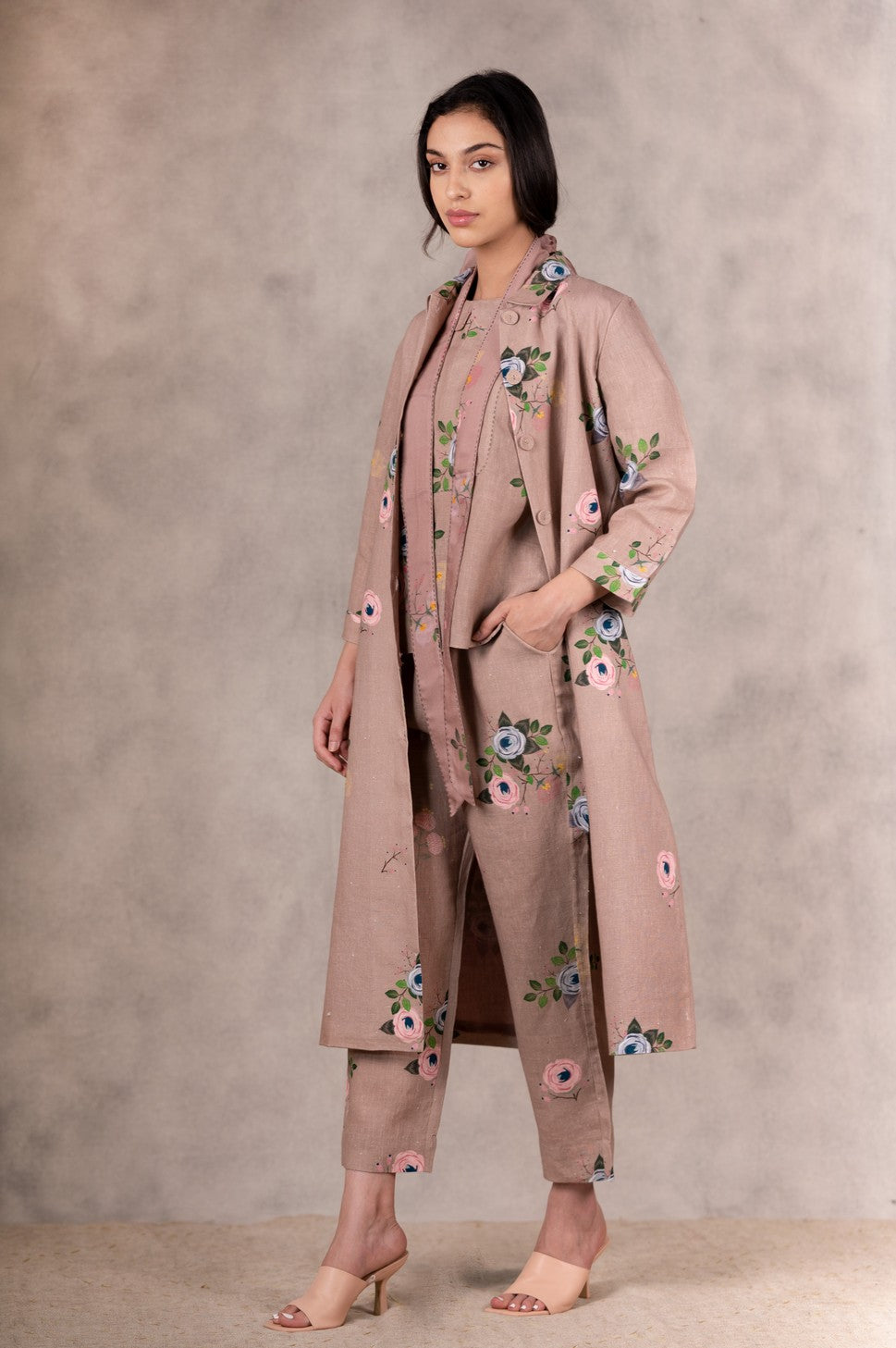 ALMOND EDEN PRINT JACKET SET