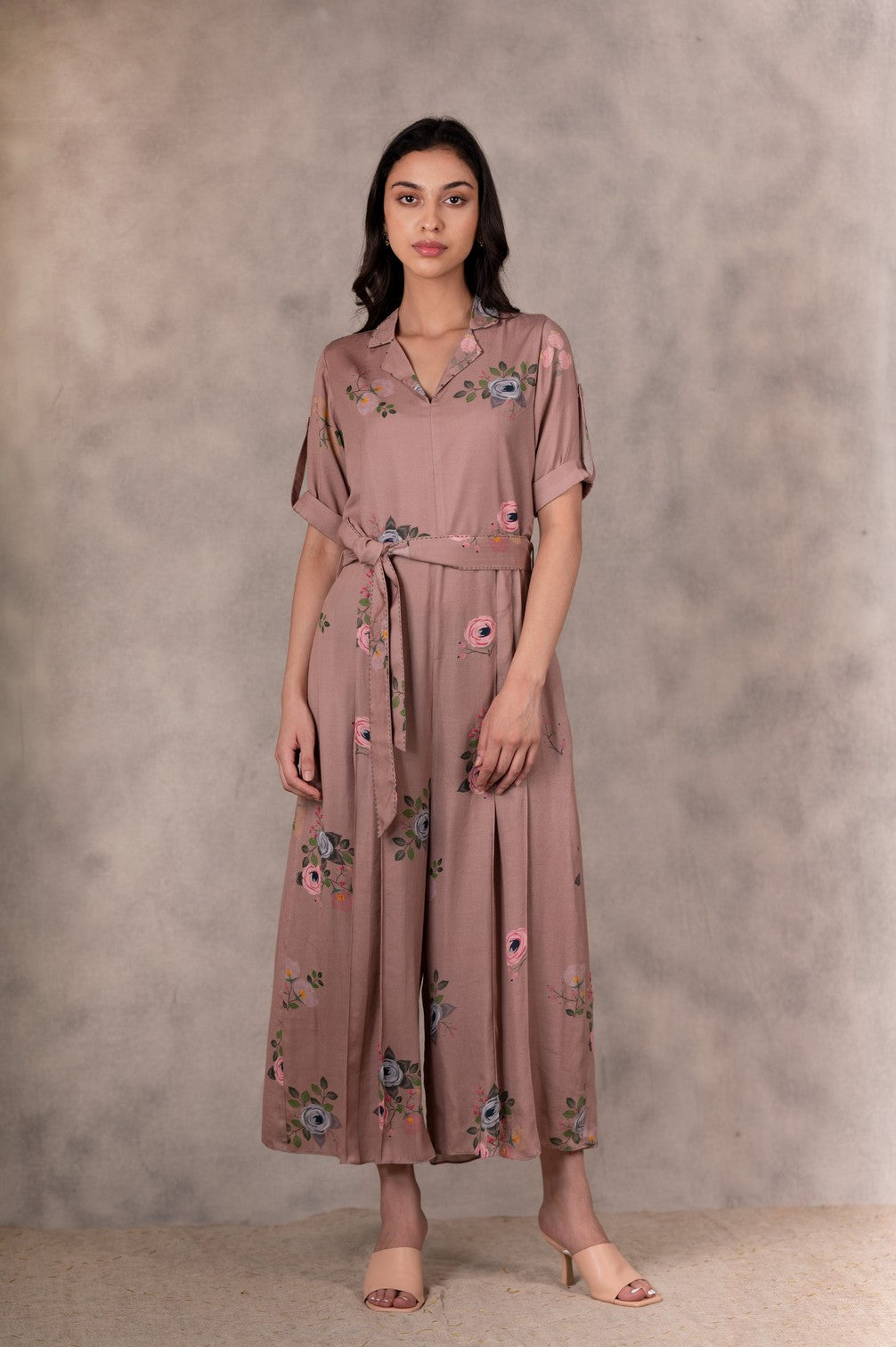 ALMOND EDEN PRINT JUMPSUIT