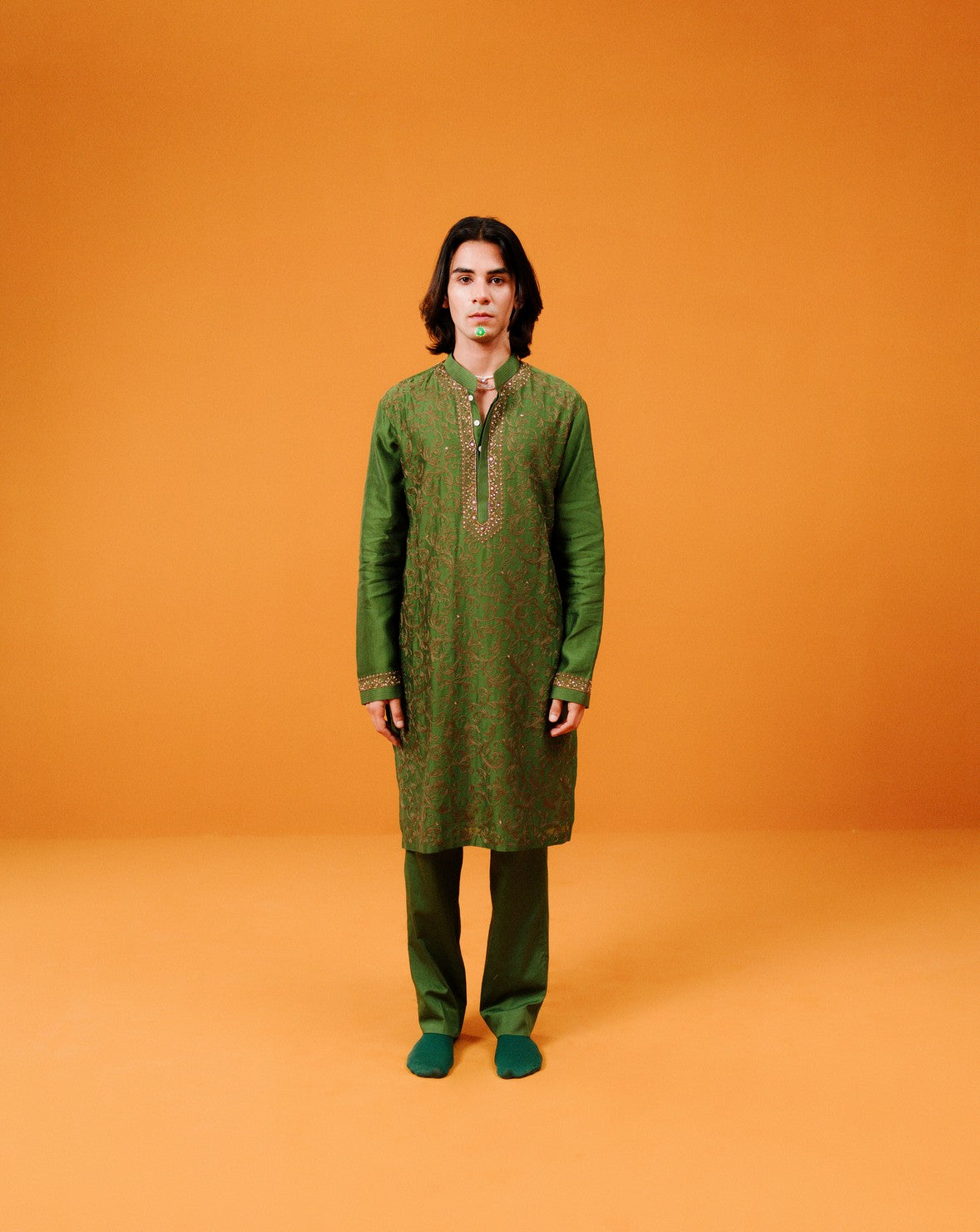 Olive Kurta Set