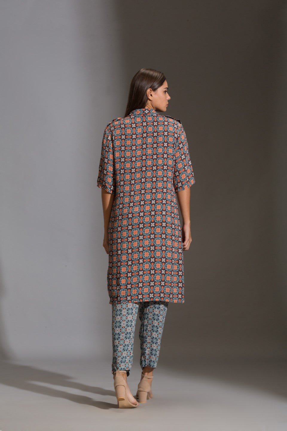 Printed kurta with printed narrow pants