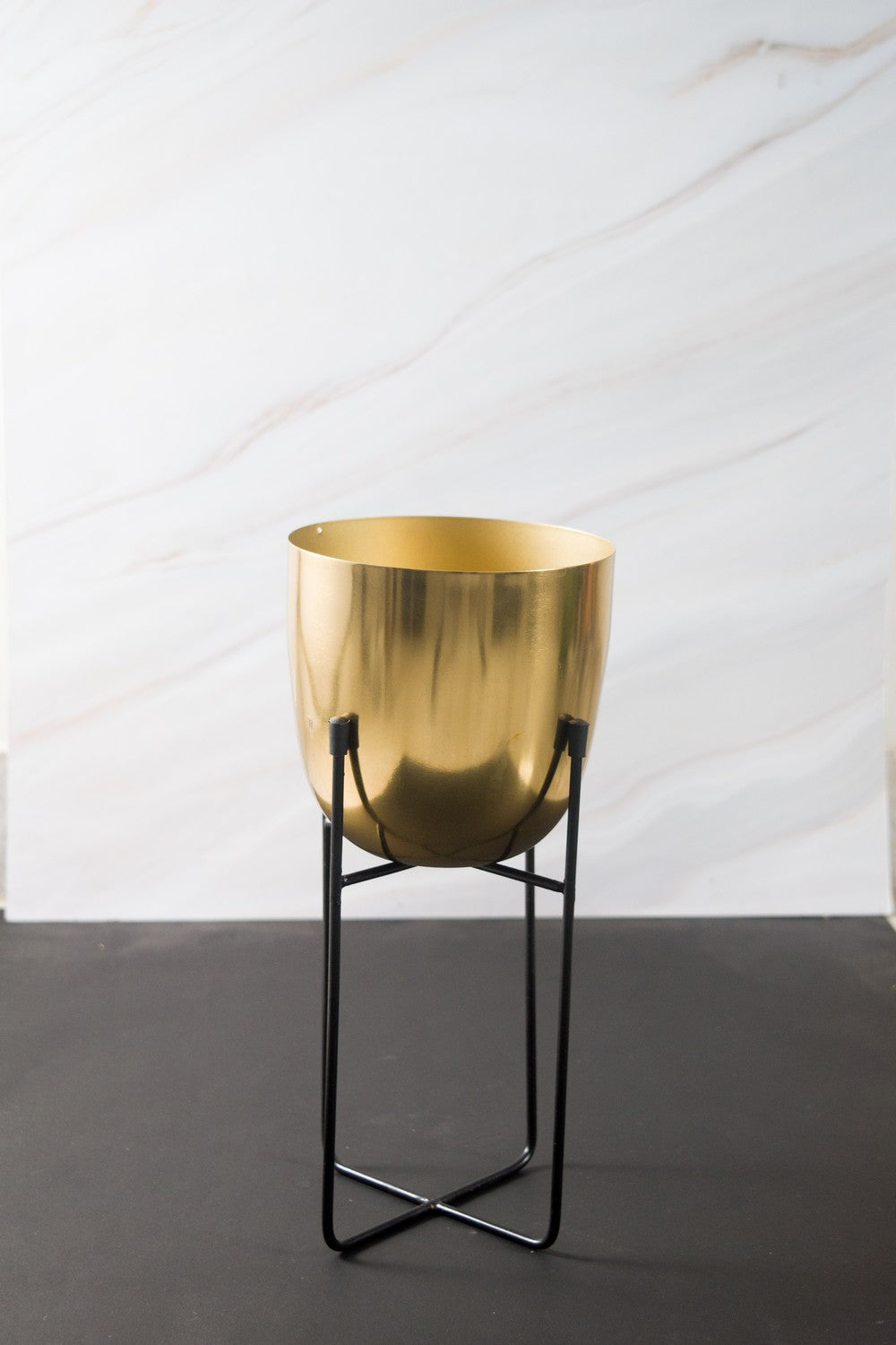 Gold metal planter