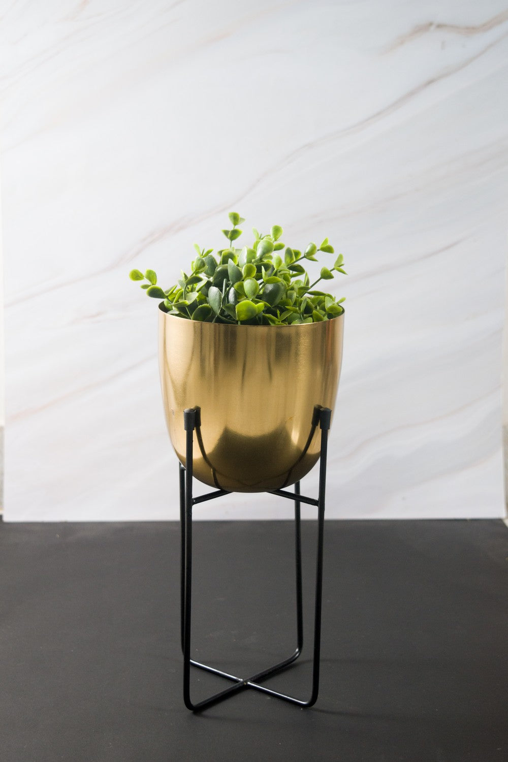 Gold metal planter