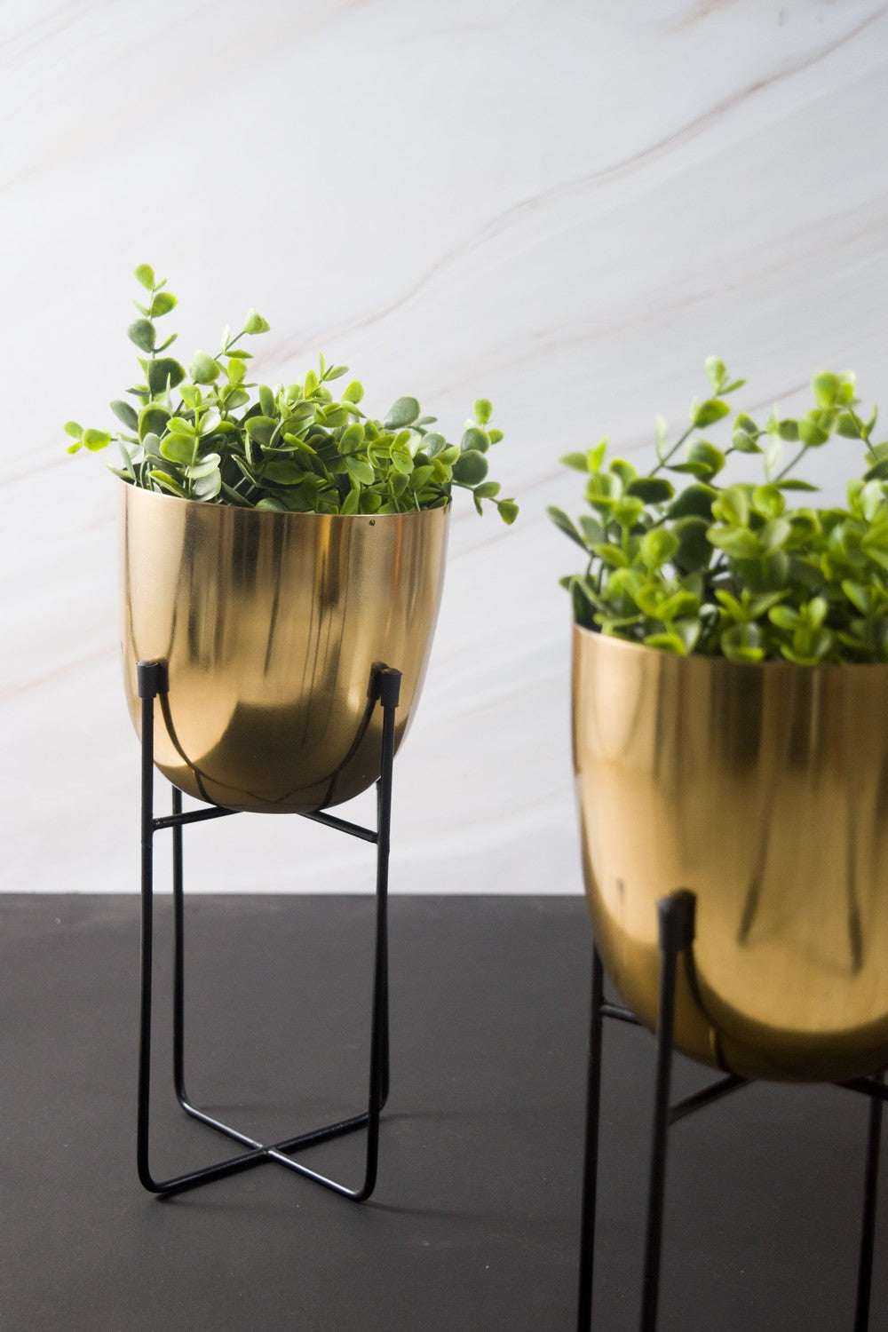 Gold metal planter