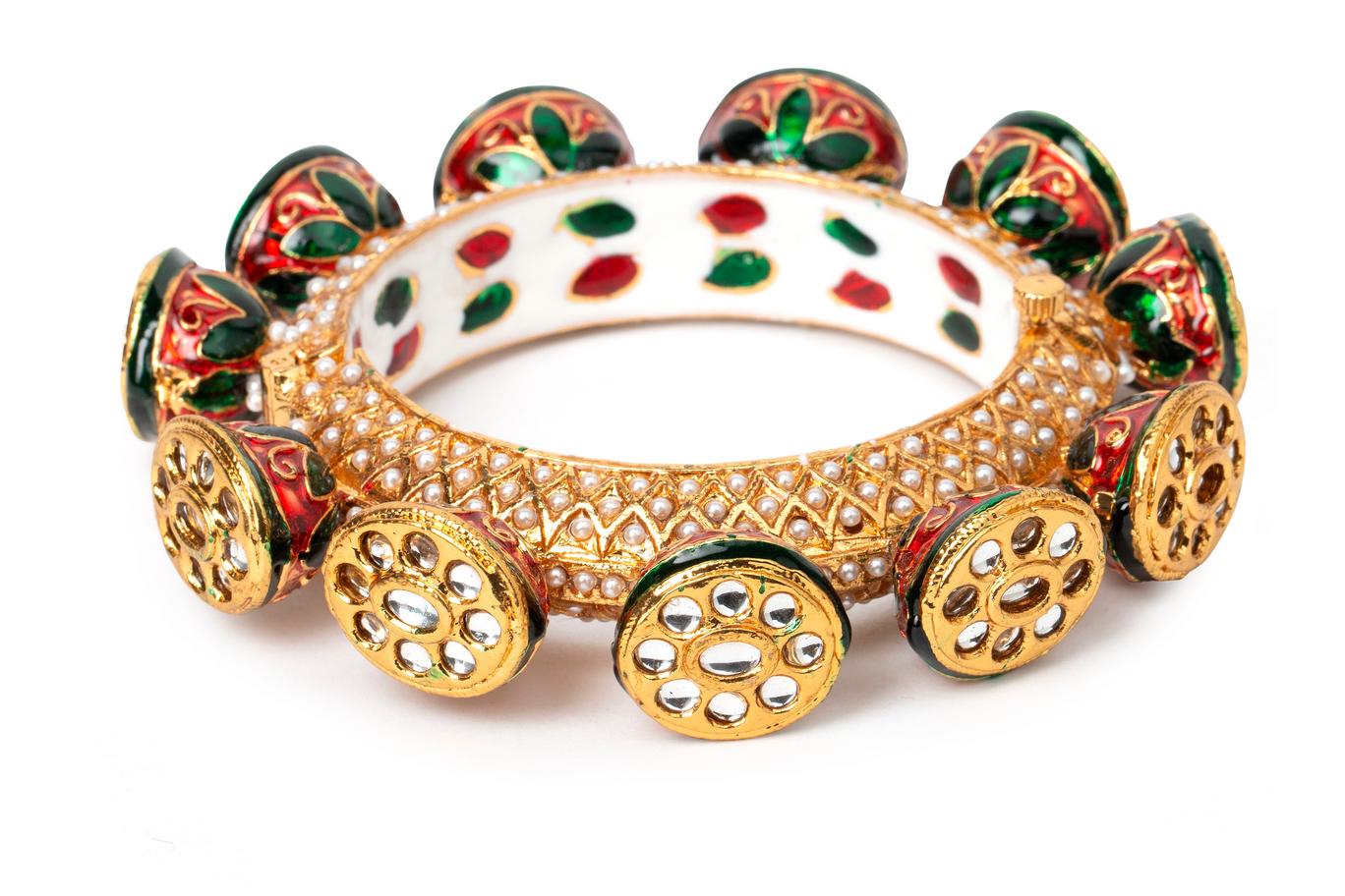 Rajwada kundan  pacheli bangle