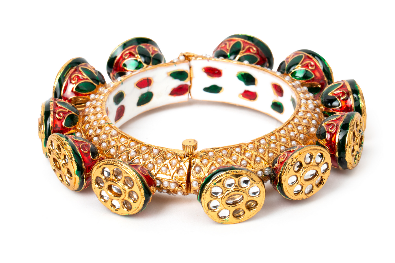 Rajwada kundan  pacheli bangle