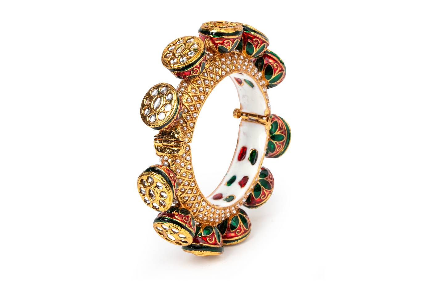 Rajwada kundan  pacheli bangle