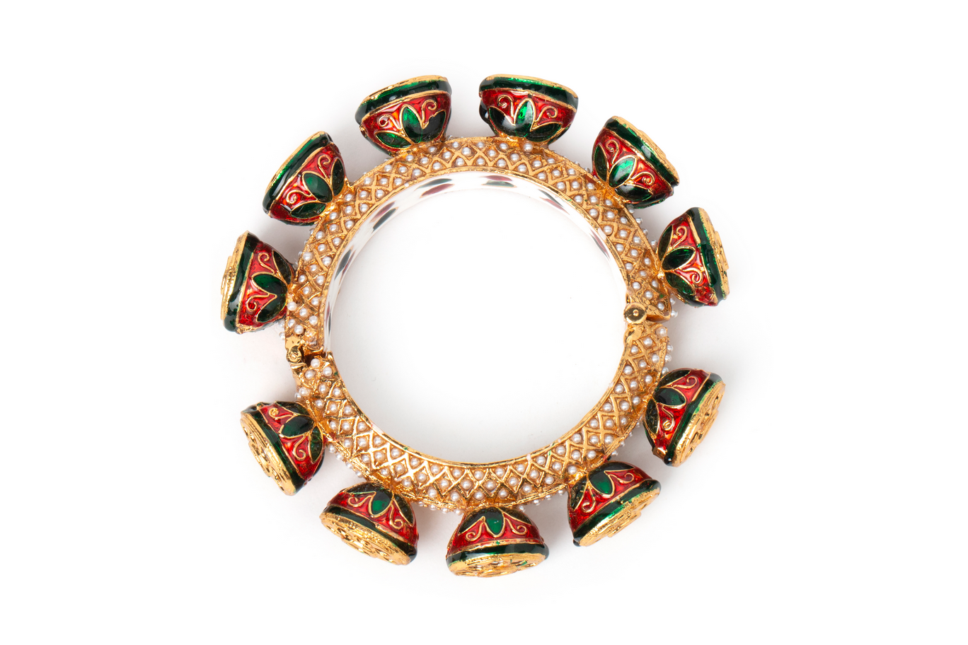 Rajwada kundan  pacheli bangle