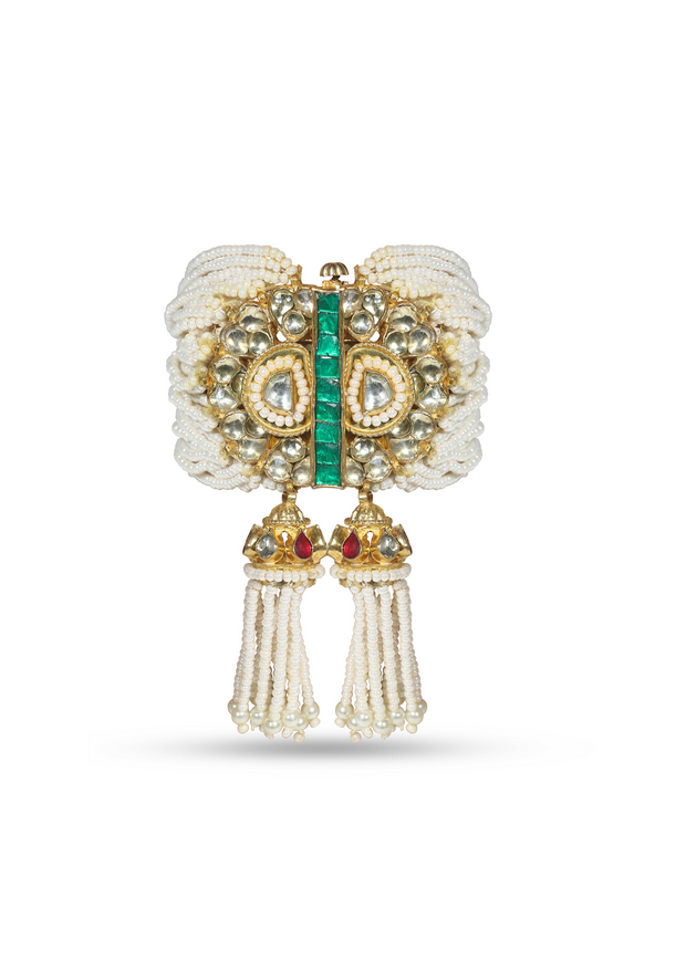 Ethnic and stylish pachi kundan openable  bracelet