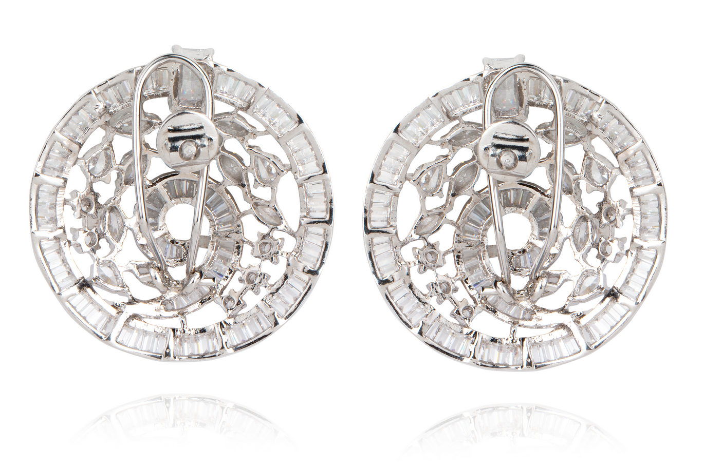 Classic white faux diamond earring tops