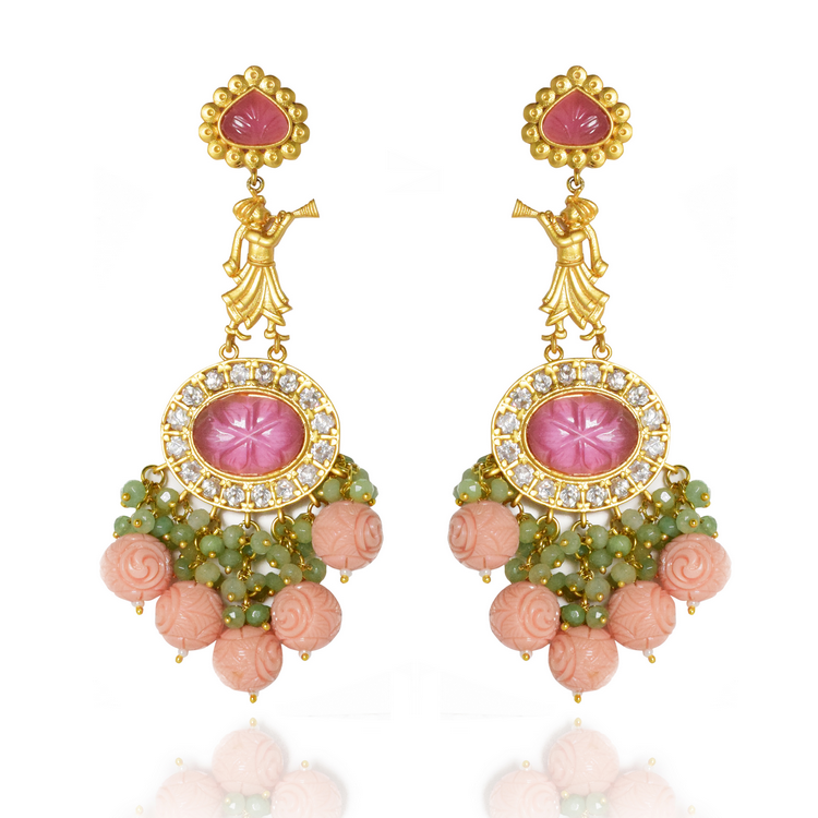 SHEHNAI CORAL DANGLERS