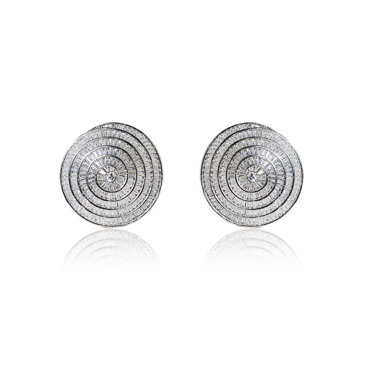 Round oversized diamond eartops