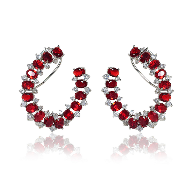 Cocktail red earrings