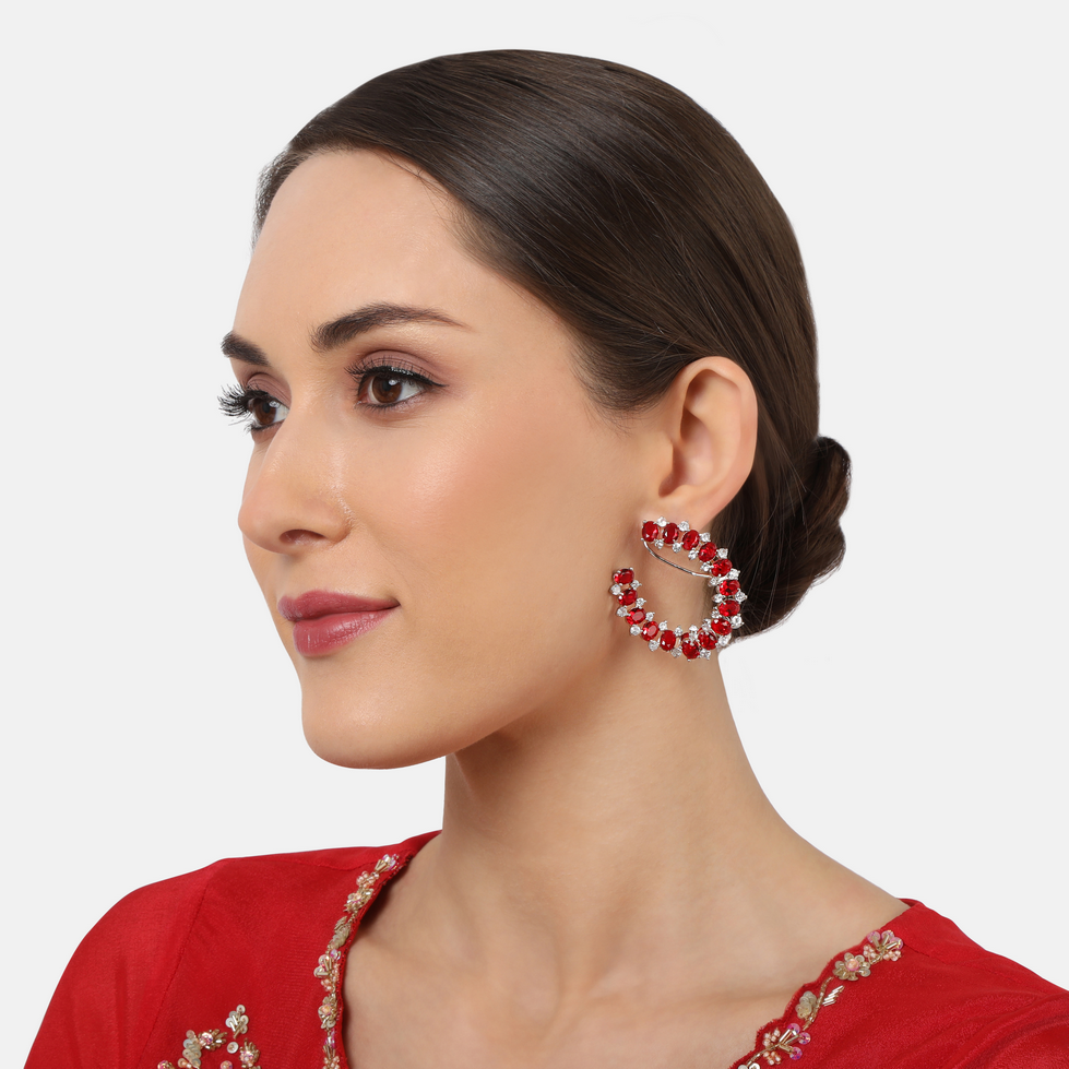 Cocktail red earrings