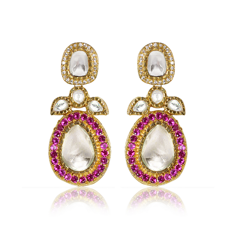 Evening wear kundan earrings