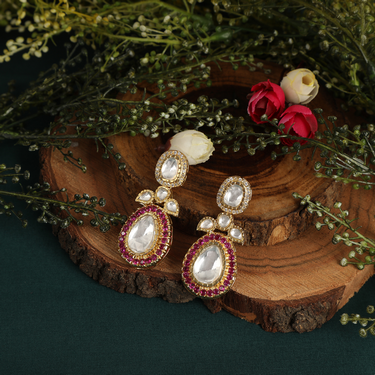 Evening wear kundan earrings